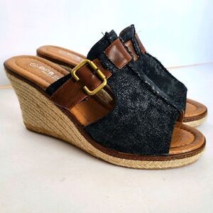 DPN Collection Denim Espidrille Wrdge Sandal Womens Size 6